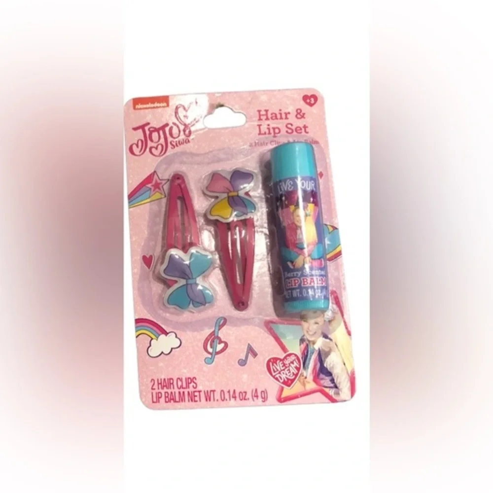 2 sets Jojo Siwa 2piece‎ hair clip and lip balm set new
